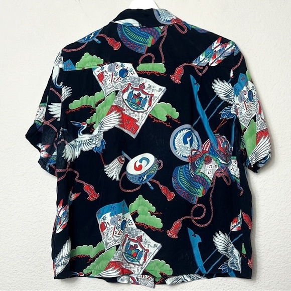 RE/DONE 50s Hawaiian Shirt Japanese Tsuru - Picture 3 of 6